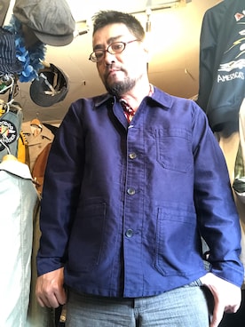 「SUGAR CANE（シュガーケーン）のアイテム（カバーオール）」を使った、デルソル熊本👖さん（メンズ・170cm）の秋コーディネート