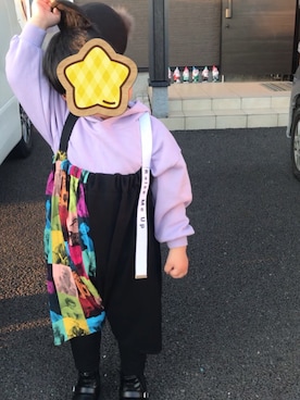 「Handmade（ハンドメイド）のアイテム（サロペット/オーバーオール）」を使った、皇琥さん（キッズ・120cm）の冬コーディネート