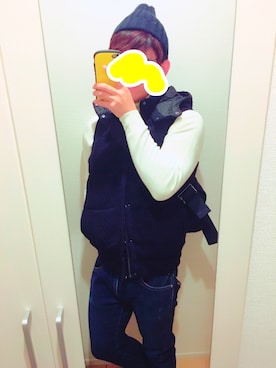 「CIAOPANIC TYPY（チャオパニックティピー）のアイテム（ダウンベスト）」を使った、Mr.NYさん（メンズ・178cm）の冬コーディネート