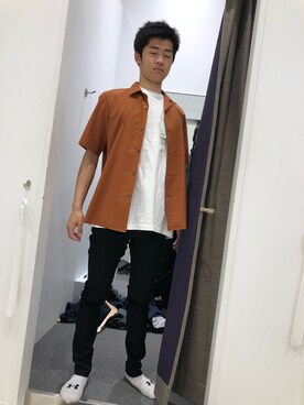 「アイテム（その他アウター、シルバー系）」を使った、ファッションモンスターさん（メンズ・175cm）の夏コーディネート