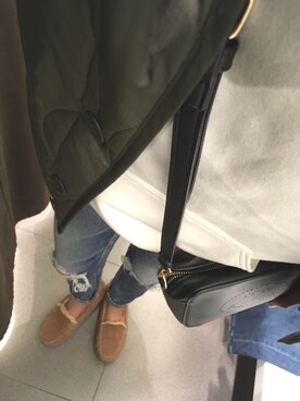 「moussy」｜「アイテム（ナイロンジャケット）」を使った、Saayaaamamさん（レディース・162cm）の冬コーディネート