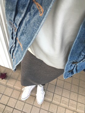 「CONVERSE（コンバース）のconverse（コンバース） ALL STAR OX（オールスターOX）（スニーカー）」を使った、Saayaaamamさん（レディース・162cm）の冬コーディネート