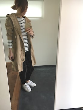 「スタンスミス」｜「アイテム（モッズコート）」を使った、ゆう☺︎さん（レディース・166cm）の春コーディネート