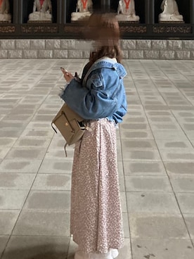 「JEANASIS（ジーナシス）のアイテム（デニムジャケット）」を使った、むーさん（レディース・156cm）の春コーディネート