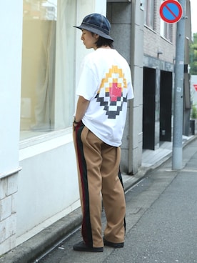 「バックプリント」｜「アイテム（その他）」を使った、Takahiro_Kudoseさん（メンズ・163cm）の夏コーディネート