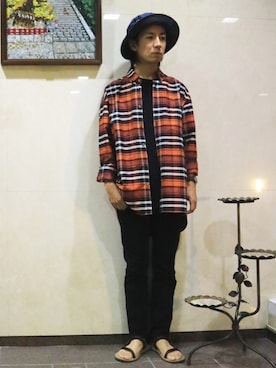 「アイテム（デニムパンツ）」を使った、Takahiro_Kudoseさん（メンズ・163cm）の夏コーディネート