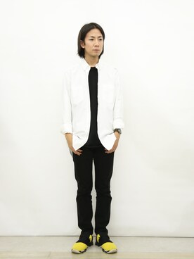 「アイテム（デニムパンツ）」を使った、Takahiro_Kudoseさん（メンズ・163cm）の秋コーディネート