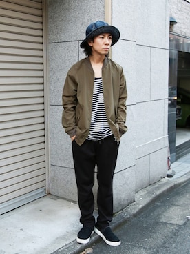 「FACTOTUM（ファクトタム）のアイテム（ブルゾン）」を使った、Takahiro_Kudoseさん（メンズ・163cm）の秋コーディネート
