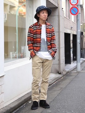 「FACTOTUM（ファクトタム）のアイテム（ブーツ）」を使った、Takahiro_Kudoseさん（メンズ・163cm）の秋コーディネート