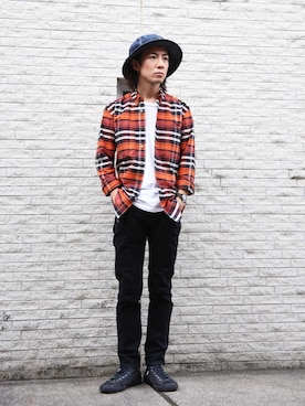 「アイテム（デニムパンツ）」を使った、Takahiro_Kudoseさん（メンズ・163cm）の秋コーディネート