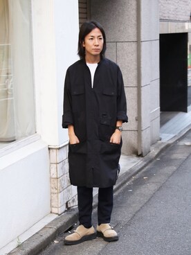 【FACTOTUM】 C/NオックスフォードロングスタンドZIPブルゾン FACTOTUM】C/NオックスフォードロングスタンドZIPブルゾン