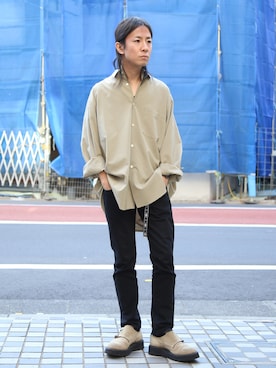 「FACTOTUM（ファクトタム）のアイテム（パンツ）」を使った、Takahiro_Kudoseさん（メンズ・163cm）の春コーディネート