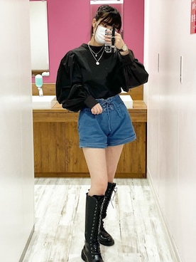 「ショーパン」｜「アイテム（アクセサリー）」を使った、ノンさん（レディース・159cm）の夏コーディネート