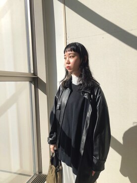 「GARAGE OF GOOD CLOTHING（ガレージオブグッドクロージング）のアイテム（ジャケット/アウター）」を使った、イダマイさん（レディース・153cm）の春コーディネート