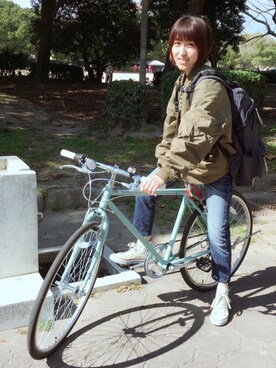 「アイテム（MA-1）」を使った、chiiさん（レディース・156cm・40代）の春コーディネート