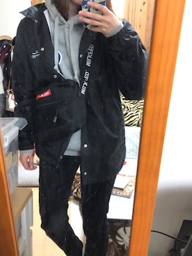 「UNDERCOVER（アンダーカバー）のアイテム（ナイロンジャケット）」を使った、Nさん（レディース・153cm）の冬コーディネート