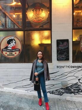 「sixtyeightのアイテム（ジャージ、グレー系）」を使った、Qさん（レディース・150cm）の春コーディネート