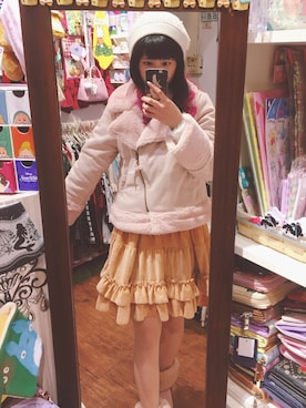 「LIZ LISA（リズリサ）のアイテム（ムートンコート）」を使った、Chinさん（レディース・163cm）の冬コーディネート