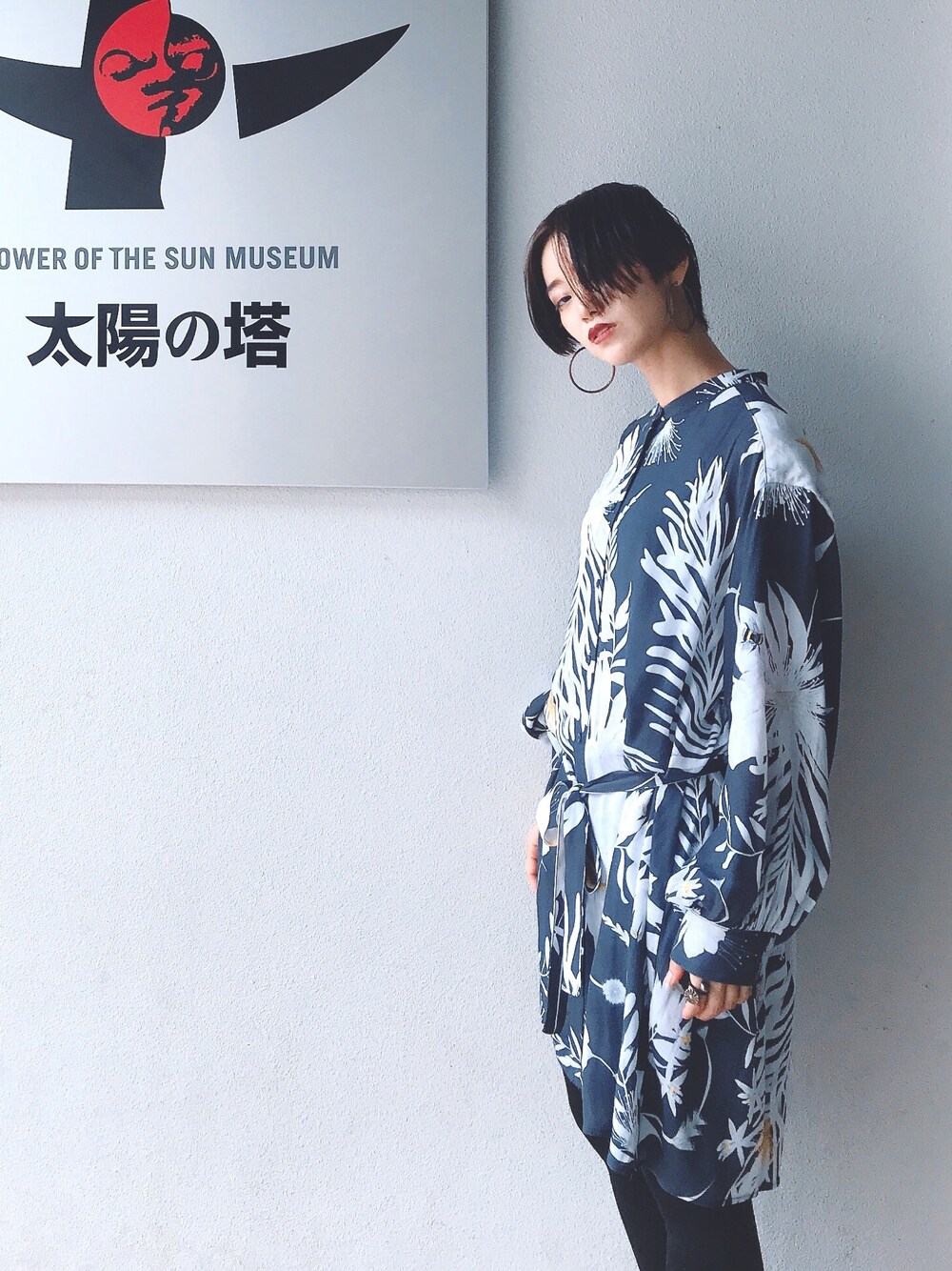 「春夏コーデ」｜「H&Mのアイテム（シャツワンピース、ブルー系）」を使った、みくみくはらりらさん（レディース・154cm）の春コーディネートの1枚目の写真