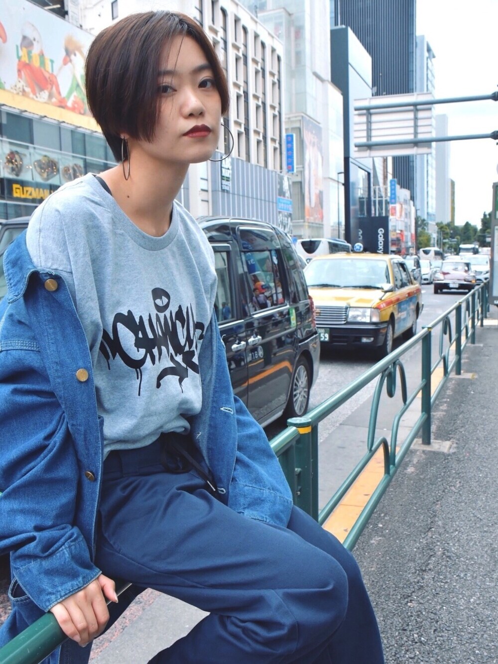 「春夏コーデ」｜「Carharttのアイテム（デニムジャケット、ブルー系）」を使った、みくみくはらりらさん（レディース・154cm）の春コーディネートの1枚目の写真
