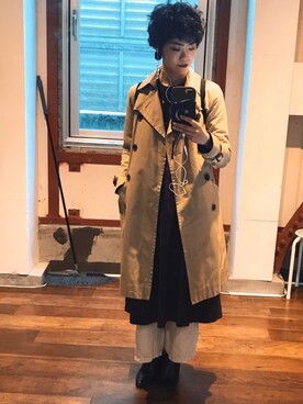「URBAN RESEARCH（アーバンリサーチ）のアイテム（トレンチコート）」を使った、みくみくはらりらさん（レディース・154cm）の春コーディネート