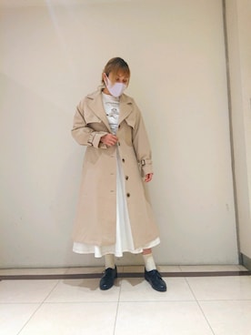 「one after another NICE CLAUP（ワンアフターアナザーナイスクラップ）のアイテム（トレンチコート）」を使った、さゆみさん（レディース・163cm）の冬コーディネート
