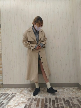 「one after another NICE CLAUP（ワンアフターアナザーナイスクラップ）のアイテム（トレンチコート）」を使った、さゆみさん（レディース・163cm）の冬コーディネート
