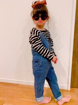 「おんなのこコーデ」｜「アイテム（サロペット/オーバーオール）」を使った、rurireさん（キッズ・100cm）の春コーディネート
