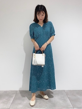 「SENSE OF PLACE by URBAN RESEARCH（センスオブプレイスバイアーバンリサーチ）のスクエアトウセンターシームフラットシューズ（パンプス）」を使った、naoさん（レディース・158cm）の夏コーディネート