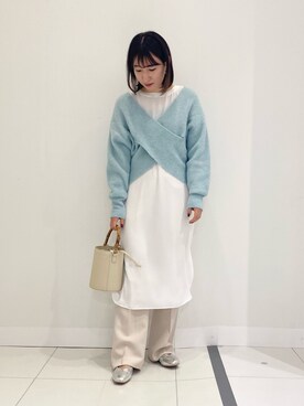 「シアーワンピース」｜「アイテム（その他シューズ）」を使った、naoさん（レディース・158cm）の冬コーディネート