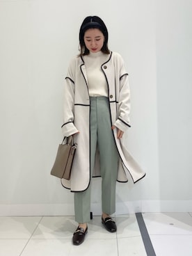 「パイピングコート」｜「アイテム（その他シューズ）」を使った、naoさん（レディース・158cm）の春コーディネート