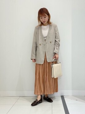 「ノーカラージャケット」｜naoさん（レディース・158cm）の春コーディネート