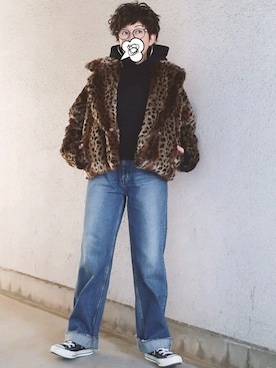 「Rodeo Crowns（ロデオクラウンズ）のアイテム（その他アウター）」を使った、KYOKOさん（レディース・156cm）の冬コーディネート