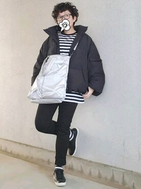 「Rodeo Crowns（ロデオクラウンズ）のアイテム（ブルゾン）」を使った、KYOKOさん（レディース・156cm）の冬コーディネート