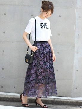 「Spick & Span（スピックアンドスパン）のアイテム（サンダル）」を使った、さく*さん（レディース・161cm）の夏コーディネート