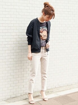 「Wrangler」｜「アイテム（ナイロンジャケット）」を使った、さく*さん（レディース・161cm）の冬コーディネート