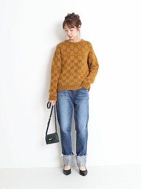 「マスタードイエロー」｜さく*さん（レディース・161cm）の秋コーディネート