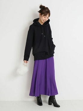 「サーキュラースカート」｜さく*さん（レディース・161cm）の秋コーディネート