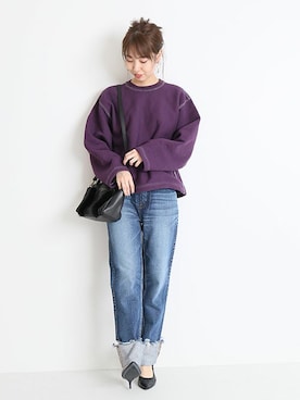 「おとなコーデ」｜「アイテム（スウェット）」を使った、さく*さん（レディース・161cm）の秋コーディネート