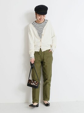 「カシミヤ」｜「アイテム（キャップ）」を使った、さく*さん（レディース・161cm）の秋コーディネート
