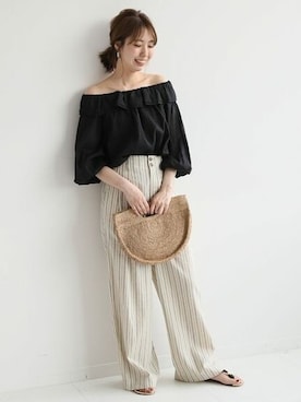 「ワイド」｜さく*さん（レディース・161cm）の夏コーディネート