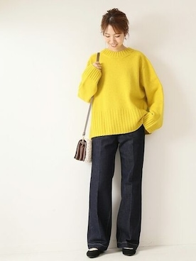 「クルーネックニット」｜さく*さん（レディース・161cm）の夏コーディネート