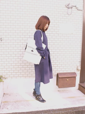 「エコバッグ」｜Koyamaさん（レディース・160cm）の冬コーディネート