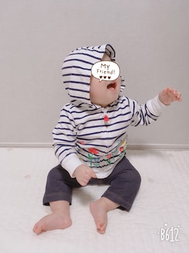 「Carter's（カーターズ）のアイテム（トップス）」を使った、ららちゃんさん（キッズ・60cm）の夏コーディネート