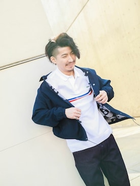 「LACOSTE」｜「アイテム（カバーオール）」を使った、Yokogawaさん（メンズ・172cm）の春コーディネート
