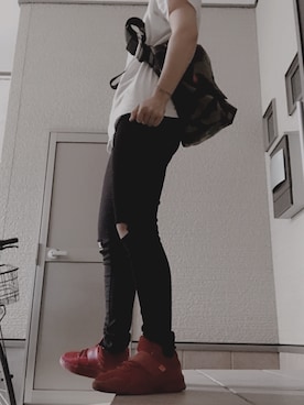 「アイテム（メッセンジャーバッグ、グリーン系）」を使った、yukichiさん（レディース・150cm）の夏コーディネート