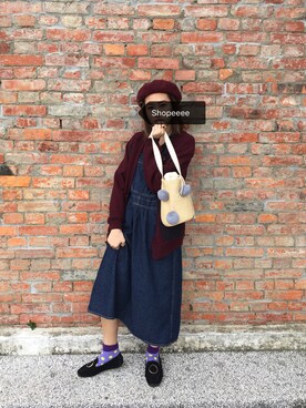 「MANGO（マンゴ）のアイテム（帽子）」を使った、shopeeeeさん（レディース・159cm）の秋コーディネート