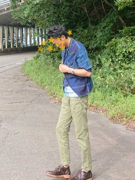 「ENDのアイテム（リング）」を使った、satoshiさん（メンズ・179cm）の秋コーディネート