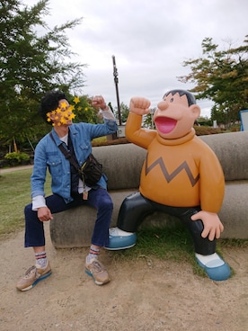 「アイテム（雑貨/ホビー、オレンジ系）」を使った、satoshiさん（メンズ・179cm）の秋コーディネート