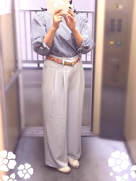 「Honeys」｜「アイテム（スリッポン）」を使った、ajisaiさん（レディース・157cm）の春コーディネート